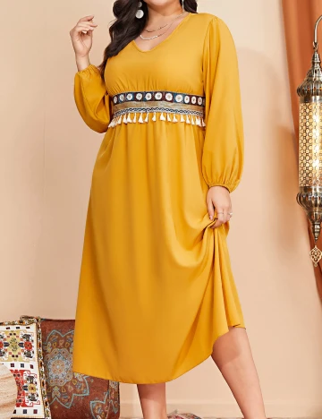 Rochie medie SHEIN CURVE, galben Galben
