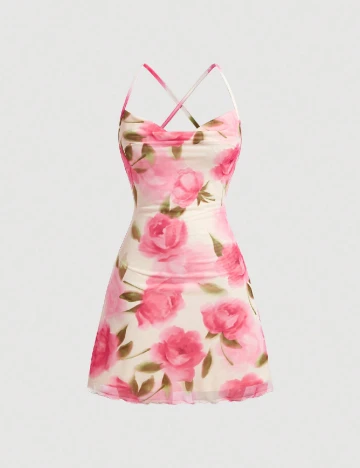 Rochie scurta SHEIN, floral print