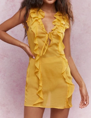 Rochie scurta SHEIN, galben Galben