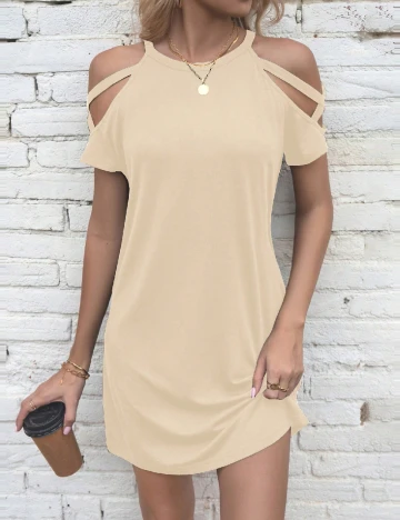Rochie scurta SHEIN, crem