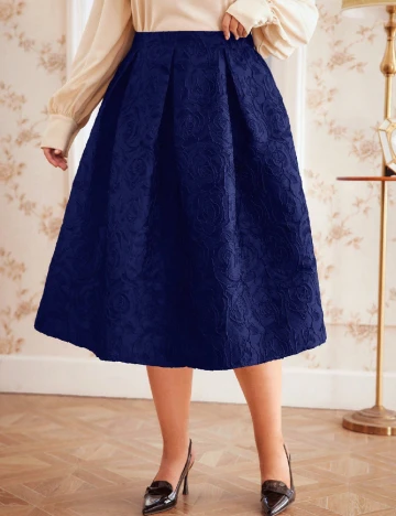 Fusta SHEIN CURVE, bleumarin Albastru