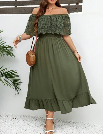 Rochie lunga SHEIN CURVE, verde
