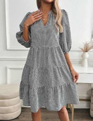 Rochie medie SHEIN, alb/negru