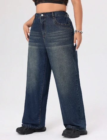 Blugi SHEIN CURVE, albastru Albastru