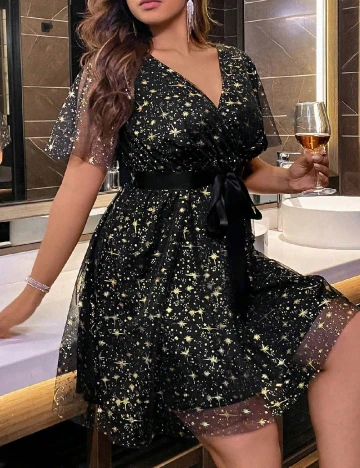Rochie scurta SHEIN CURVE, negru Negru