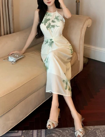 Rochie medie Dazy, alb Alb