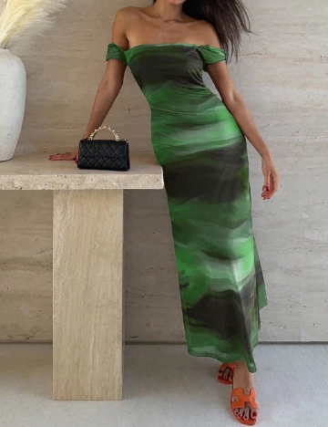 Rochie lunga SHEIN, verde Verde