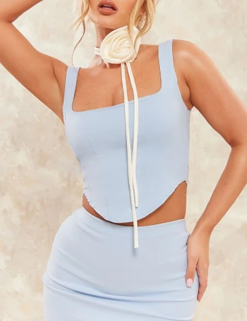 Top PRETTYLITTLETHING, bleu Albastru