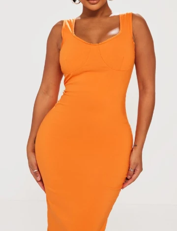 Rochie medie PrettyLittleThing, portocaliu