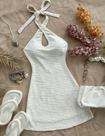 Rochie scurta SHEIN, alb Alb