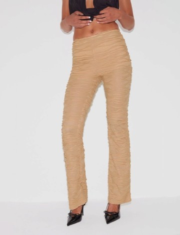 
						Pantaloni PrettyLittleThing, crem