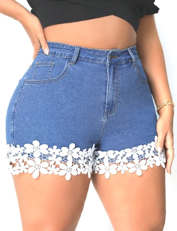Pantaloni scurti SHEIN CURVE, albastru Albastru