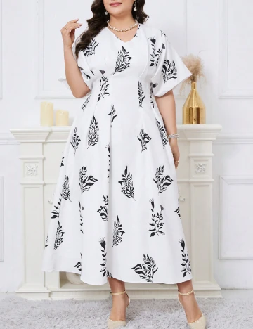 Rochie lunga SHEIN CURVE, alb Alb