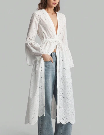 Kimono SHEIN, alb Alb