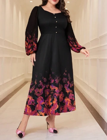 Rochie lunga SHEIN CURVE, negru Negru
