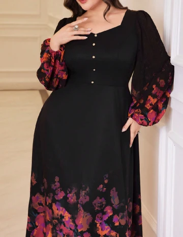 Rochie lunga SHEIN CURVE, negru Negru