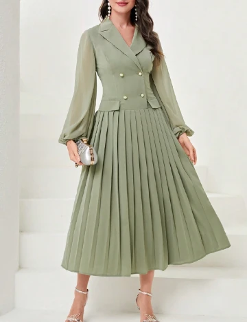 Rochie lunga SHEIN, verde Verde