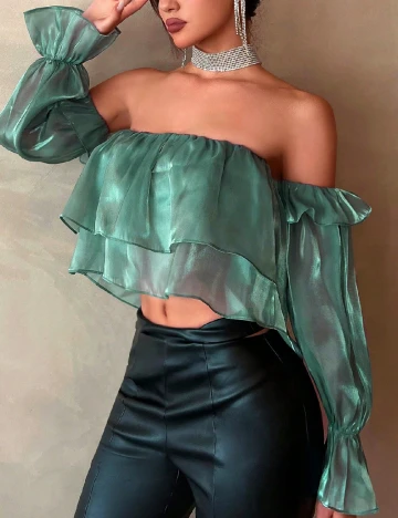 Top SHEIN, verde Verde