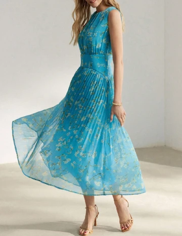 Rochie medie MOTF, turcoaz Albastru