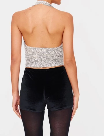 Top PRETTYLITTLETHING, alb/negru Alb