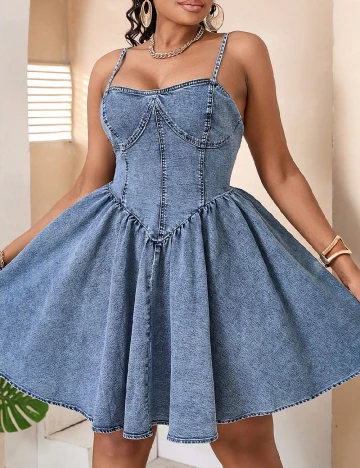 Rochie scurta SHEIN CURVE, albastru Albastru