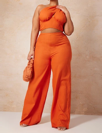 Pantaloni PRETTYLITTLETHING Plus Size, portocaliu Portocaliu