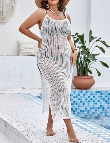 Rochie de plaja SHEIN CURVE, alb Alb