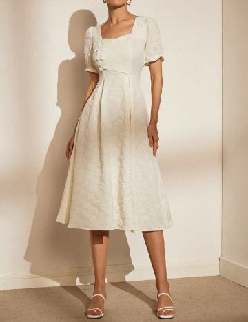 Rochie medie SHEIN, ecru Alb