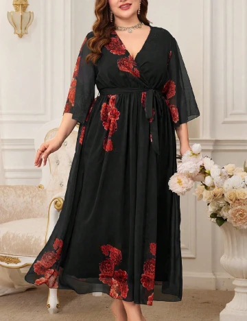 Rochie lunga SHEIN CURVE, negru Negru
