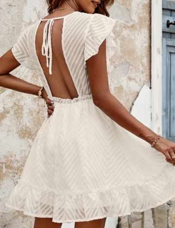 Rochie scurta SHEIN, crem Crem