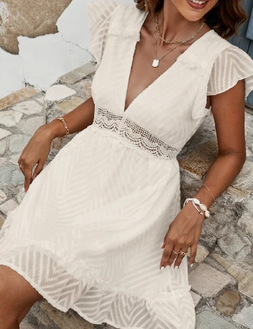 Rochie scurta SHEIN, crem Crem