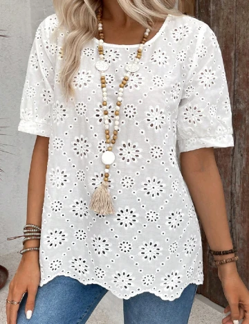 Bluza Emery Rose, alb Alb