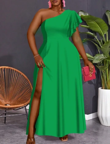 Rochie lunga SHEIN CURVE, verde Verde