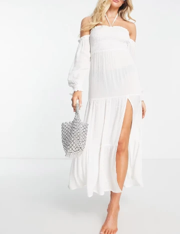 Rochie lunga ASOS, alb Alb