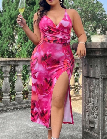 Rochie medie SHEIN CURVE, roz