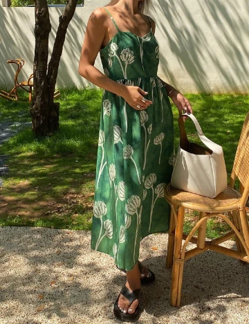 Rochie lunga Dazy, verde Verde
