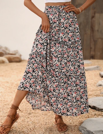 Fusta SHEIN, floral print Floral print
