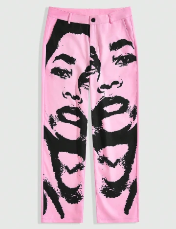 Pantaloni Romwe, roz