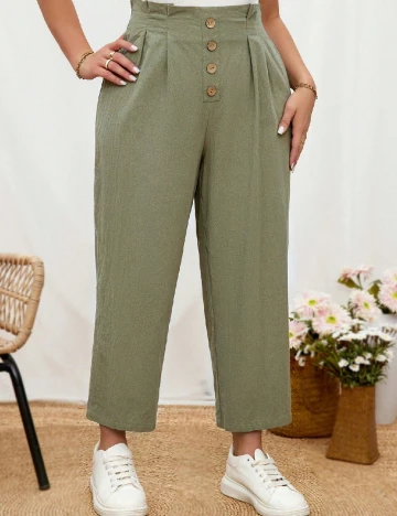 Pantaloni SHEIN CURVE, verde