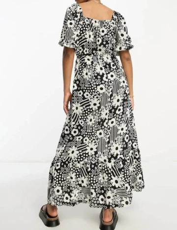 Rochie lunga ASOS, negru/ecru