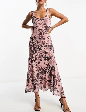 Rochie medie ASOS, roz Roz