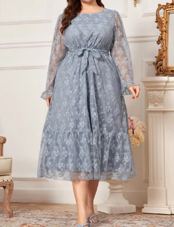 Rochie medie SHEIN CURVE, albastru Albastru