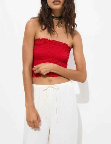 Pantaloni Pull&Bear, alb