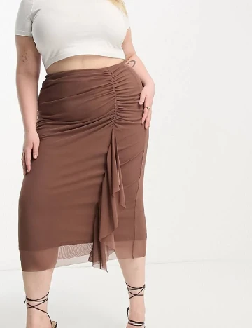 Fusta River Island Plus Size, maro Maro