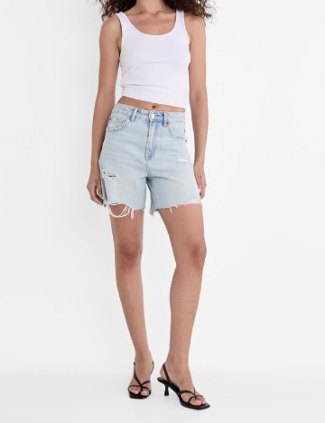 
						Pantaloni scurti Stradivarius, albastru