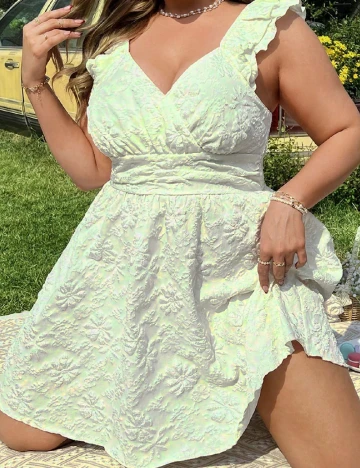 Rochie scurta SHEIN CURVE, ecru Crem