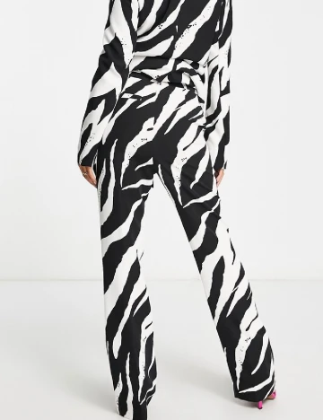 Pantaloni 4TH&Reckless, alb/negru
