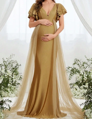 Rochie lunga SHEIN Maternity, maro Maro