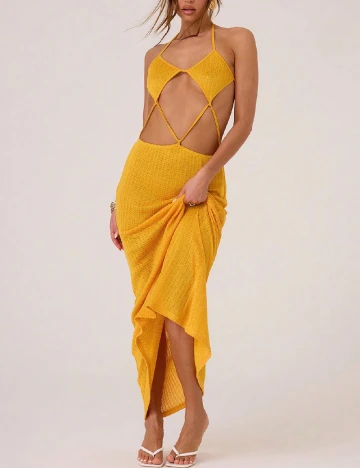 Rochie lunga Musera, galben Galben