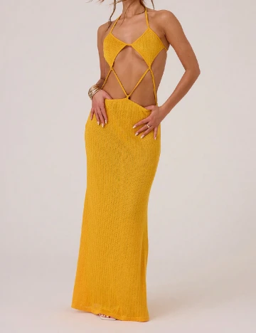 Rochie lunga Musera, galben Galben